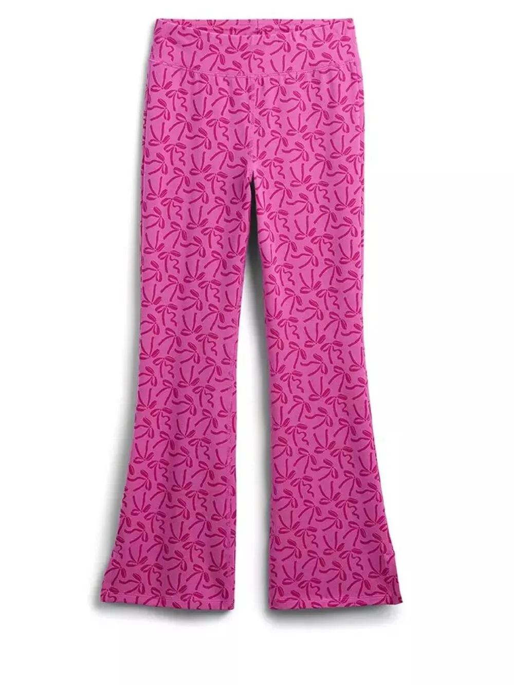 NWT New Gap Girl's Stretch Jersey Flare Leggings In Bow Print Size XL (12)